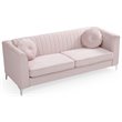 Glory Furniture Delray Velvet Sofa in Pink