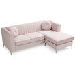 Glory Furniture Delray Velvet Sofa Chaise in Pink