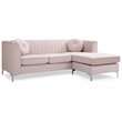 Glory Furniture Delray Velvet Sofa Chaise in Pink