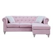 Glory Furniture Raisa Velvet Sofa Chaise in Pink