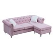 Glory Furniture Raisa Velvet Sofa Chaise in Pink