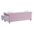 Glory Furniture Raisa Velvet Sofa Chaise in Pink
