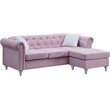Glory Furniture Raisa Velvet Sofa Chaise in Pink