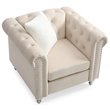 Glory Furniture Raisa Velvet Chair in Beige