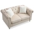 Glory Furniture Raisa Velvet Loveseat in Beige