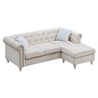 Glory Furniture Raisa Velvet Sofa Chaise in Ivory