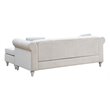 Glory Furniture Raisa Velvet Sofa Chaise in Ivory