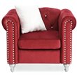 Glory Furniture Raisa Velvet Chair in Burgundy