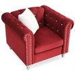 Glory Furniture Raisa Velvet Chair in Burgundy