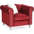 Glory Furniture Raisa Velvet Chair in Burgundy