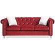 Glory Furniture Raisa Velvet Sofa in Burgundy