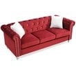 Glory Furniture Raisa Velvet Sofa in Burgundy