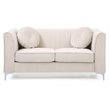 Glory Furniture Delray Velvet Loveseat in Ivory