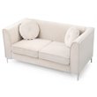 Glory Furniture Delray Velvet Loveseat in Ivory