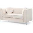 Glory Furniture Delray Velvet Loveseat in Ivory