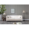 Glory Furniture Delray Velvet Upholstered Sofa in Ivory/Chrome Legs