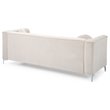 Glory Furniture Delray Velvet Upholstered Sofa in Ivory/Chrome Legs