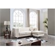 Glory Furniture Delray Velvet Sofa Chaise in Ivory