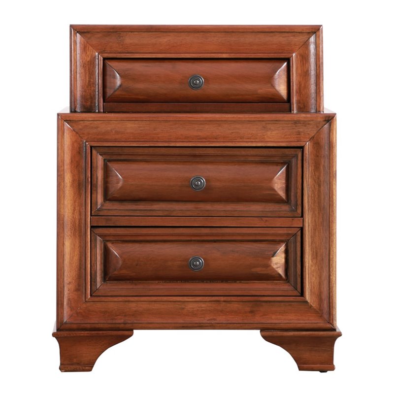 Glory Furniture LaVita 3 Drawer Nightstand in Oak