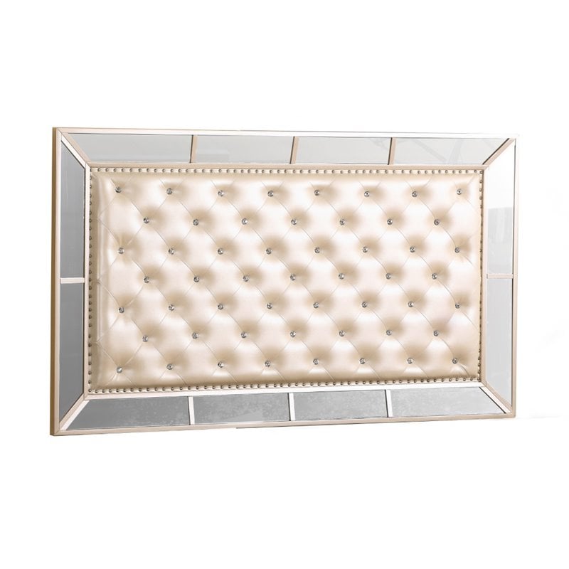 Glory Furniture Hollywood Hills King Panel Bed in Pearl