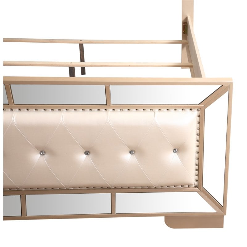 Glory Furniture Hollywood Hills Queen Panel Bed in Pearl