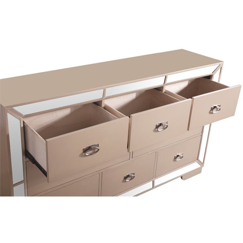 Glory Furniture Hollywood Hills 8-Drawers Bedroom Dresser in Pearl