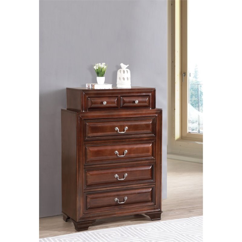Glory Furniture LaVita 6-Drawers Bedroom Chest in Cappuccino