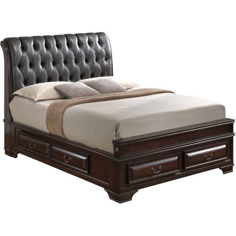 Glory Furniture LaVita King Storage Bed in Cappuccino