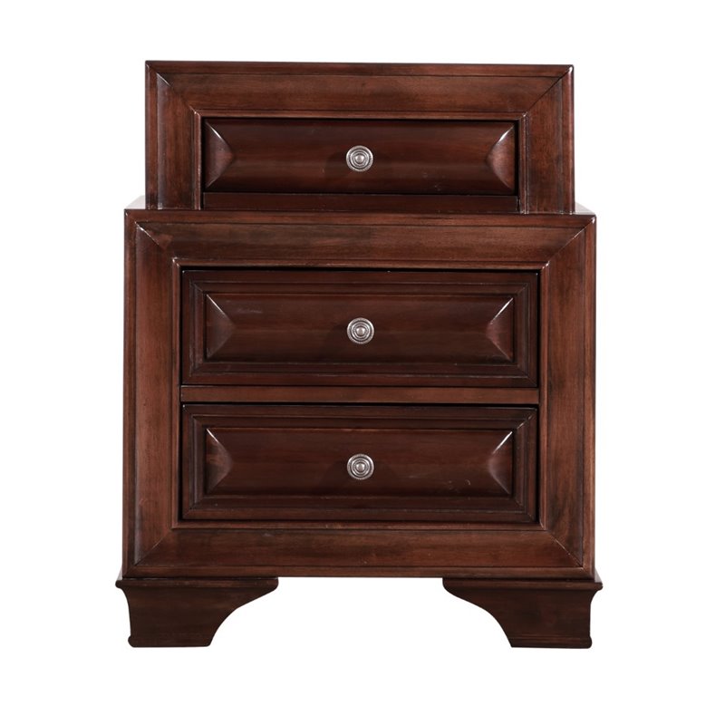 Glory Furniture LaVita 3 Drawer Nightstand in Cappuccino