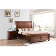 Glory Furniture Meade Transitional Wood Sleigh Full Bed in Cherry