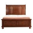 Glory Furniture Meade Transitional Wood Sleigh Full Bed in Cherry