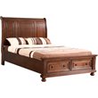 Glory Furniture Meade Transitional Wood Sleigh Full Bed in Cherry