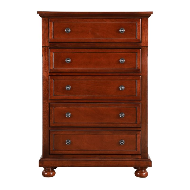 Glory Furniture Meade 5-Drawers Bedroom Chest in Cherry
