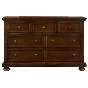Glory Furniture Meade 7-Drawers Bedroom Dresser Cherry Wood