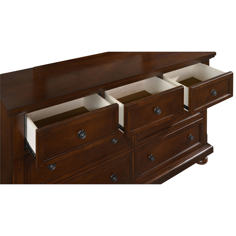 Glory Furniture Meade 7-Drawers Bedroom Dresser Cherry Wood