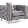 Glory Furniture Paige Velvet Chair in Gray