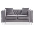 Glory Furniture Paige Velvet Loveseat in Gray
