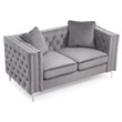 Glory Furniture Paige Velvet Loveseat in Gray