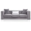Glory Furniture Paige Velvet Sofa in Gray