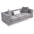Glory Furniture Paige Velvet Sofa in Gray
