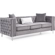 Glory Furniture Paige Velvet Sofa in Gray