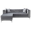 Glory Furniture Paige Velvet Sofa Chaise in Gray