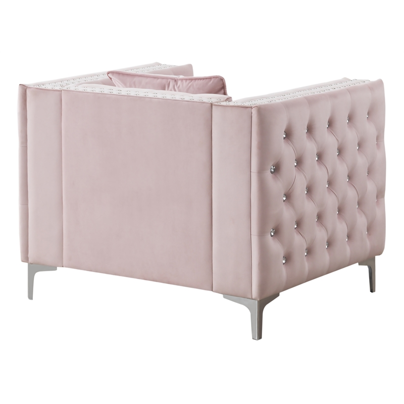 Glory Furniture Paige Velvet Chair in Pink