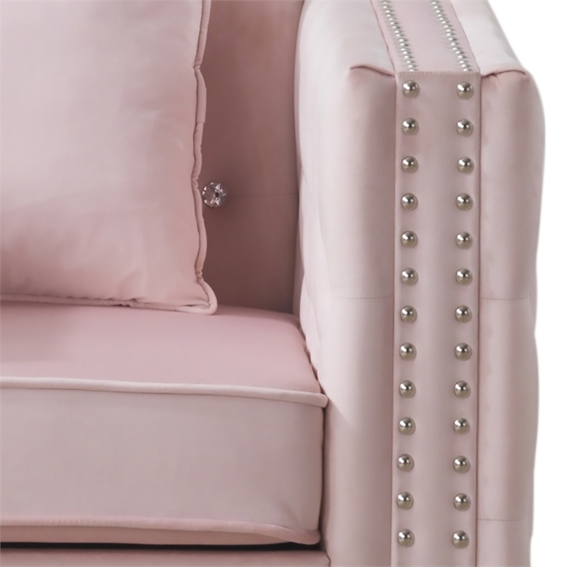Glory Furniture Paige Velvet Chair in Pink