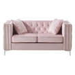 Glory Furniture Paige Velvet Loveseat in Pink