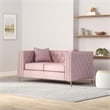 Glory Furniture Paige Velvet Loveseat in Pink