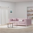 Glory Furniture Paige Velvet Sofa in Pink