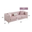 Glory Furniture Paige Velvet Sofa in Pink