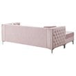 Glory Furniture Paige Velvet Sofa Chaise in Pink