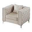 Glory Furniture Paige Velvet Chair in Ivory